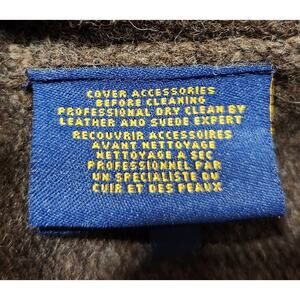 Ralph Lauren Rugby Wool Cardigan Sweater Womens' Large Suede Elbow Patches Brown